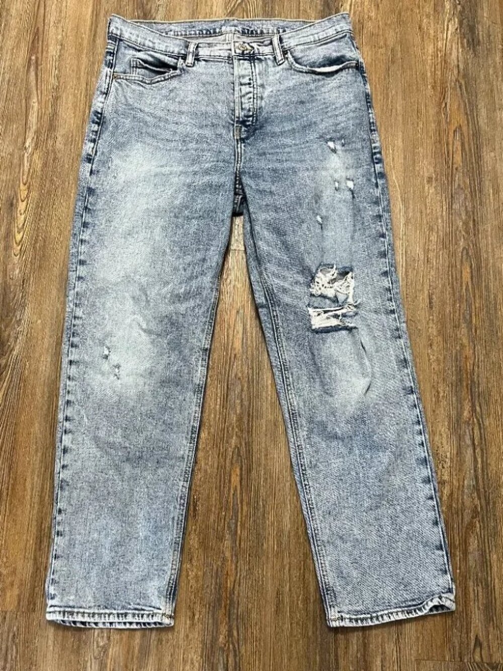Old Navy Distressed Jeans - Women Size 12(34x28) - Sky High Straight, Button Fly